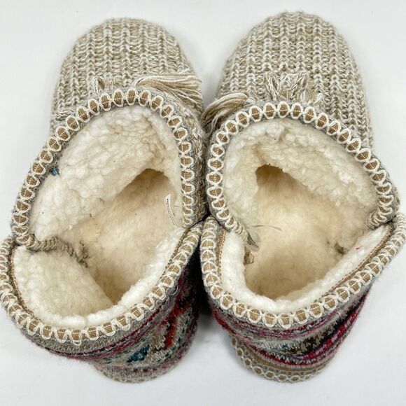 Muklucks A La Mode Slippers Shoes Beige Size Medium 7-8 Women's Knit Aztec - Picture 10 of 11